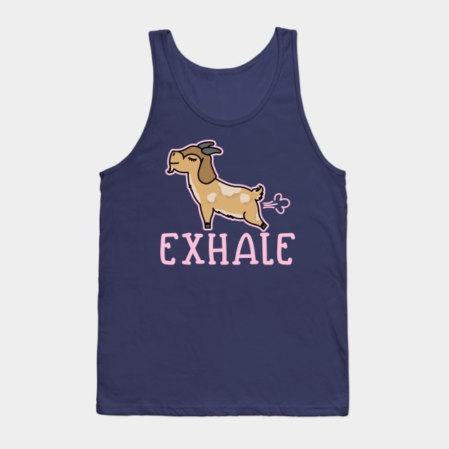 Exhale Gas Goat Yoga Fitness Funny Tank Top by GlimmerDesigns